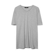 Grijze V-hals Terry T-shirt Zadig & Voltaire , Gray , Heren