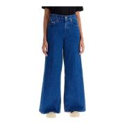 Wijde Flared Denim Jeans Marni , Blue , Dames