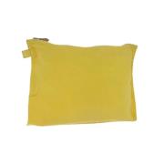 Pre-owned Canvas pouches Hermès Vintage , Yellow , Dames