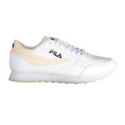 Sportieve Vetersneakers Wit Contrastdetails Fila , White , Dames