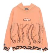 Tentakels Logo Hoodie Lichtgewicht Sweatshirt Octopus , Orange , Heren