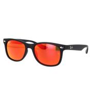 Junior New Wayfarer Zonnebril Zwart Oranje Spiegel Ray-Ban , Black , U...