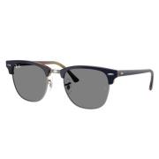 Clubmaster Zonnebril Gunmetal-Blauw met Donkergrijze Lenzen Ray-Ban , ...