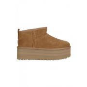 Klassieke Ultra Mini Platform Enkellaarzen voor Dames UGG , Brown , Da...