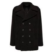 Bruine Pea Coat voor Mannen Dolce & Gabbana , Brown , Heren