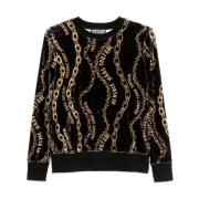 Zwarte Sweatshirt voor Vrouwen Aw24 Versace Jeans Couture , Black , Da...