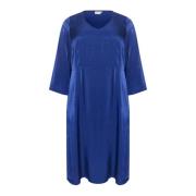 Blauwe Jurk met Korte Mouwen Kaffe Curve , Blue , Dames