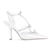 Elegant Ivory Satin Pumps René Caovilla , White , Dames