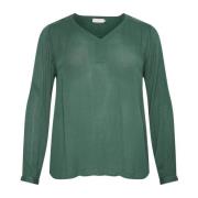 Garden Topiary Lange Mouwen Blouse Kaffe Curve , Green , Dames