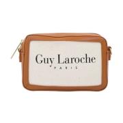 Canvas Schoudertas met Afneembare Band Guy Laroche , Beige , Dames