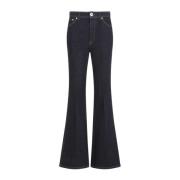 Navy Blue Wide Leg Denim Trousers Lanvin , Blue , Dames