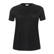 Zwart Diep Paillet T-shirt Kaffe Curve , Black , Dames