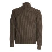 Elegant Taupe Wool Mockneck Sweater 04651/ A trip in a bag , Gray , He...