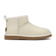 Leren sneeuwlaarzen met wol Kazar , Beige , Dames