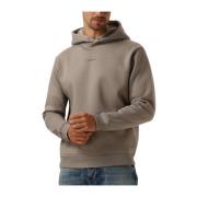 Taupe Hoodie Loose Fit Sweater Pure Path , Beige , Heren