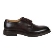 Bruin Leren Derby Platte Schoenen Corvari , Brown , Heren