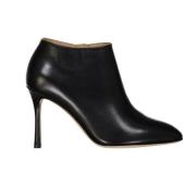 Leren enkellaarzen met 9 cm hak Sergio Rossi , Black , Dames