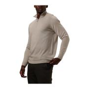 Beige Half Zip Pullover Sweater Profuomo , Beige , Heren