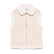 Beige Bontvest Jassen MC2 Saint Barth , Beige , Dames