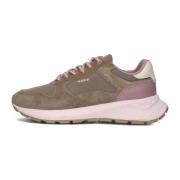 Taupe Suède Lage Top Sneakers Hoff , Gray , Dames