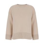 Beige Crewneck Sweater Cashmere Oversize Fit Eleventy , Beige , Dames