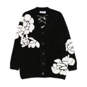 Bloemen Jacquard Gebreide Trui Blugirl , Black , Dames