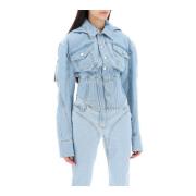 Denim Korsetjas met capuchon Mugler , Blue , Dames