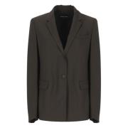 Bruine wollen blazer met piek revers Fabiana Filippi , Brown , Dames