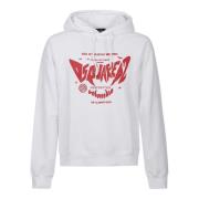 Witte Logo Print Hoodie Dsquared2 , White , Heren