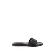 Leren Vikee Slides met Metalen Studs Isabel Marant , Black , Dames