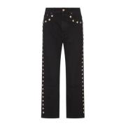 Zwarte versierde boyfriend jeans Paco Rabanne , Black , Dames