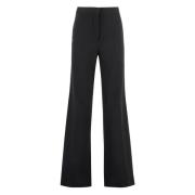 Wollen Flared Broek met Zakken Stella McCartney , Black , Dames