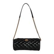 Gewatteerde leren crossbody schoudertas Versace , Black , Dames