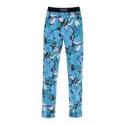 Bloemen zijden pyjamabroek Tom Ford , Blue , Heren