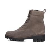 Taupe Suède Veterschoenen Gabor , Gray , Dames