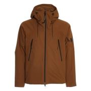 Beige Toffee Gewatteerde Hoodie Jas C.p. Company , Brown , Heren