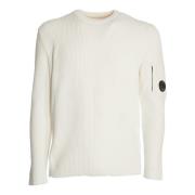 Witte Crew Neck Gebreid Aw24 C.p. Company , White , Heren