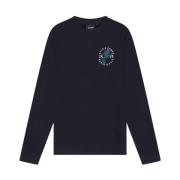 Distel Flora Bedrukte Crew Neck Sweater Lyle & Scott , Blue , Heren