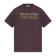 T-shirt met logo Versace Jeans Couture , Purple , Heren