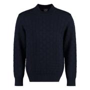 Geribbelde crew-neck wollen trui Paul & Shark , Blue , Heren