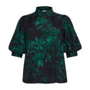 Geschilderde Bloemen Overhemdblouse Kaffe Curve , Multicolor , Dames