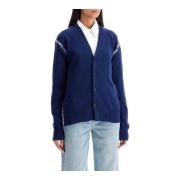 Luxe Gebreide Wol Kasjmier Vest Marni , Blue , Dames