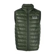 Groene Logo-Print Gewatteerde Gilet Emporio Armani EA7 , Green , Heren