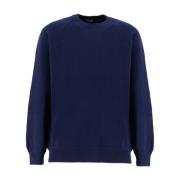 Kasjmier Ribtrui Sweatshirt Klassieke Pasvorm Drumohr , Blue , Heren