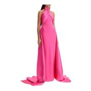 Elegante Gedrapeerde Mikado Columnjurk Solace London , Pink , Dames