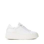 Witte Leren Sneakers Twinset , White , Dames