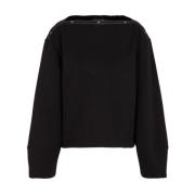 Zwarte Sweater met Logodetail Emporio Armani , Black , Dames