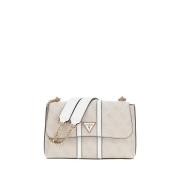 Elegante witte schoudertas met gouden details Guess , Beige , Dames