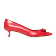 Elegante Leren Schoenen Salvatore Ferragamo , Red , Dames