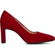 Rode Suède Pump met Blokhak Unisa , Red , Dames